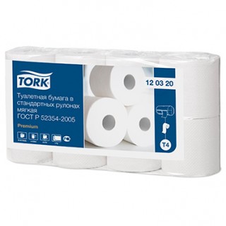 Tork T4 мягкая двухслойная туалетная бумага в стандартных бытовых рулонах 