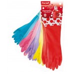 Разноцветные резиновые перчатки Paclan Style с удлиненной манжетой