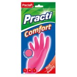 Розовые резиновые перчатки Paclan Practi Comfort