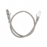 Патч-корд S/FTP,  CAT 6A (10G),  RJ45-RJ45, 28AWG, LSZH,  серый,  0,5м REXANT