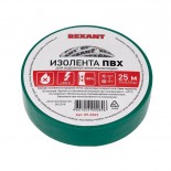 Изолента ПВХ 19 мм х 25 м,  зеленая,  упаковка 5 рулонов REXANT