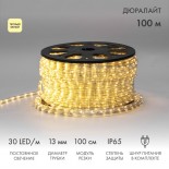 Дюралайт LED,  постоянное свечение (2W) - ТЕПЛЫЙ БЕЛЫЙ,  30 LED/м,  бухта 100м