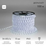 Дюралайт LED,  свечение с динамикой (3W) - белый,  36 LED/м,  бухта 100м