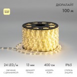 Дюралайт LED,  свечение с динамикой (3W) - ТЕПЛЫЙ БЕЛЫЙ,  24 LED/м,  бухта 100м