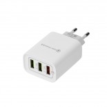 Сетевое зарядное устройство для iPhone/iPad REXANT 3 x USB,  5V,  3 А + 1 А + 1 А,  белое