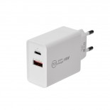 Сетевое зарядное устройство для iPhone/iPad REXANT Type-C + USB 3.0 с Quick charge,  белое