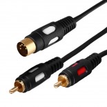 Шнур DIN 5 Pin - 2 RCA,  1,5м,  Gold REXANT