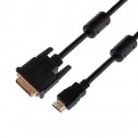 Шнур HDMI - DVI-D,  1,5м, Gold,  с фильтрами REXANT