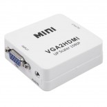 Конвертер VGA + Стерео 3,5мм на HDMI,  пластик,  белый REXANT