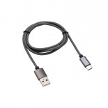 Кабель USB-A – Type-C,  3A,  1м,  в темно-серой нейлоновой оплетке REXANT