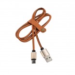 Кабель USB-A – Type-C,  2,1A,  1м,  эко-кожа,  коричневый REXANT