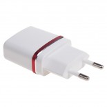 Сетевое зарядное устройство USB (СЗУ) (5 V,  1000 mA) белое с красной полоской REXANT