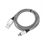 Кабель USB-A – Lightning для Apple,  2,4А,  1м,  нейлон,  серый REXANT