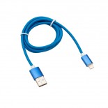 Кабель USB-A – Lightning для Apple,  2,4A 1м,  в синей нейлоновой оплетке REXANT