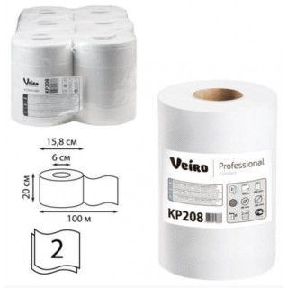 Бумажные полотенца Veiro Professional в рулонах с центральной вытяжкой